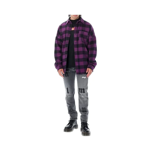 Palm Angels Logo-Printed Checked Shirt