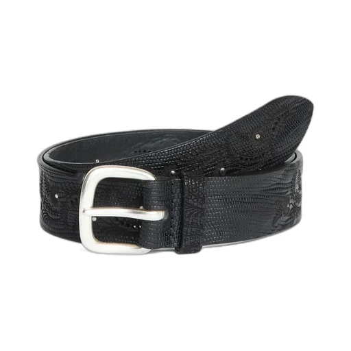 Orciani Lizard Embossed Leather Belt
