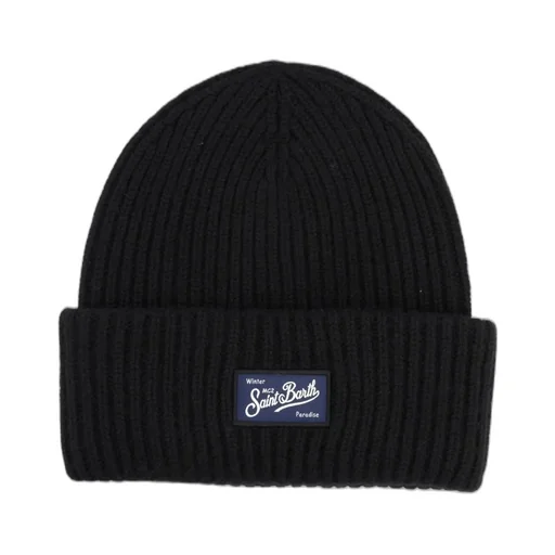 Mc2 Saint Barth Logo Patch Ribbed-Knit Beanie