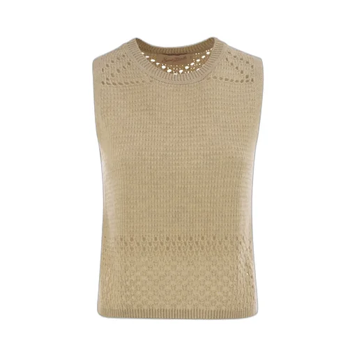 Mc2 Saint Barth Aire Crochet Knitted Sleeveless Top