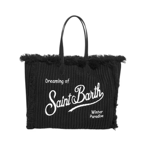Mc2 Saint Barth Fringed Knit Tote Bag