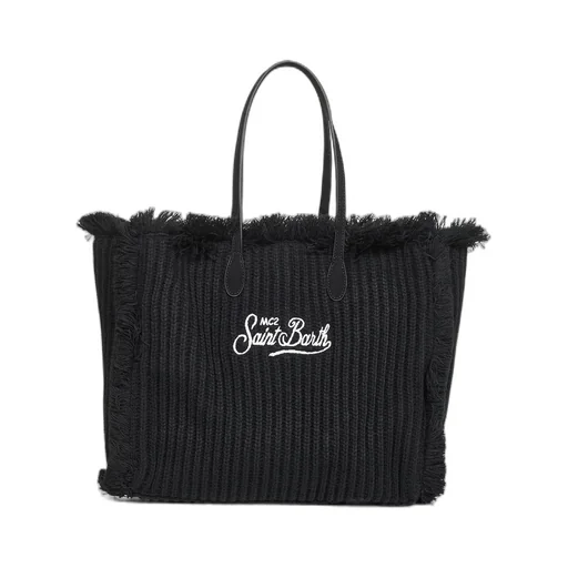 Mc2 Saint Barth Fringed Knit Tote Bag