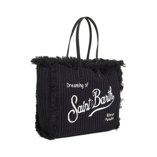 Mc2 Saint Barth Fringed Knit Tote Bag