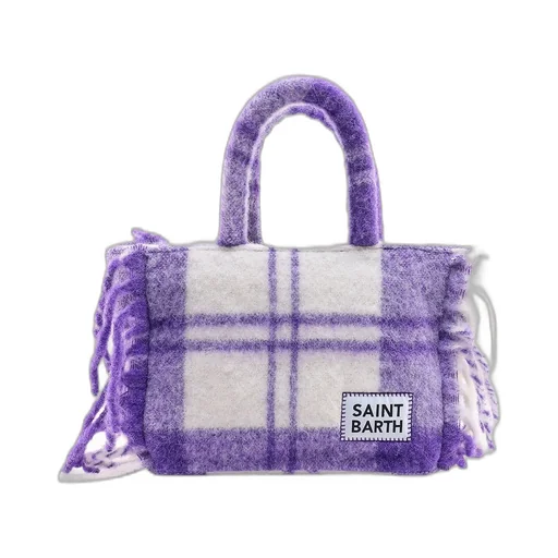 Mc2 Saint Barth Colette Blanket Tartan Printed Handbag
