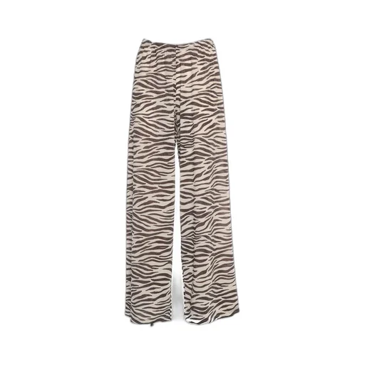 Mc2 Saint Barth Amalia Zebra Lurex Wide-Leg Trousers