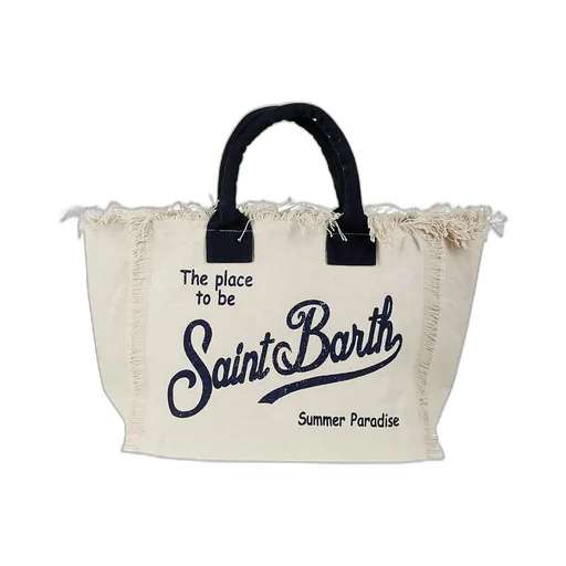 Mc2 Saint Barth Fringed Logo Tote