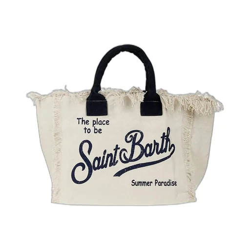 Mc2 Saint Barth Fringed Logo Tote