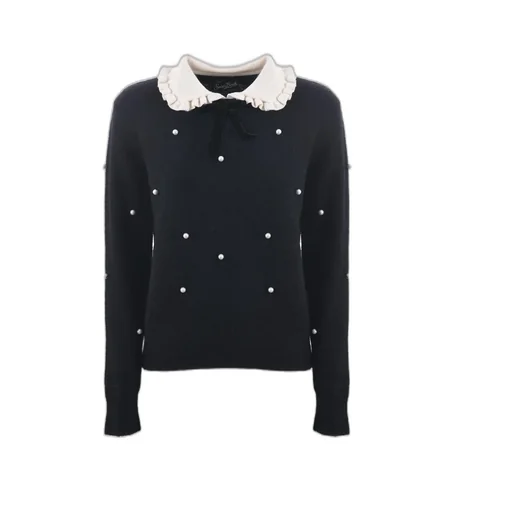 Mc2 Saint Barth Levine Embellished Ruffled Collar Jumper