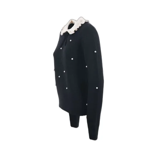 Mc2 Saint Barth Levine Embellished Ruffled Collar Jumper