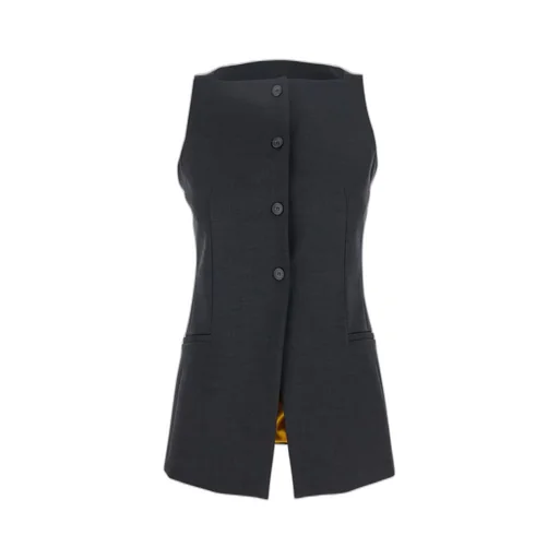 Merci Off-Shoulder Buttoned Vest