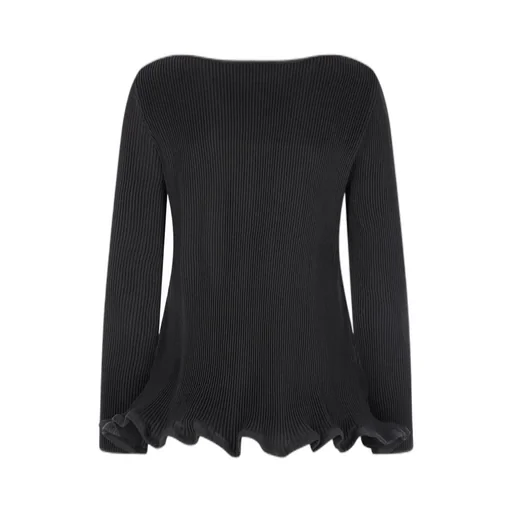 Melitta Baumeister Pleated Zigzag-Hem Knitwear
