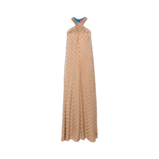 Merci Polka-Dot Halter-Neck Dress