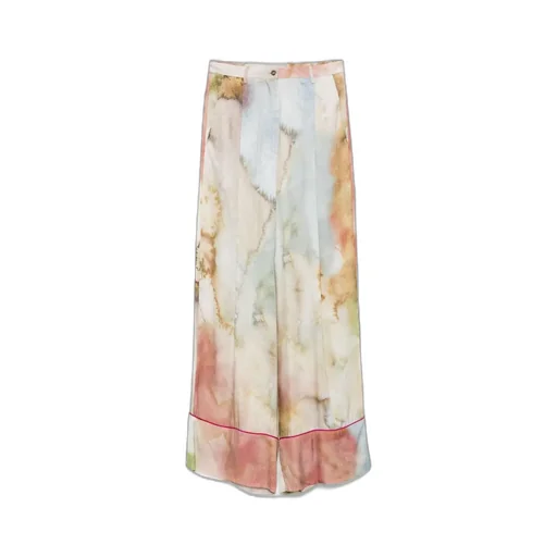 Merci Graphic Print Straight-Leg Trousers