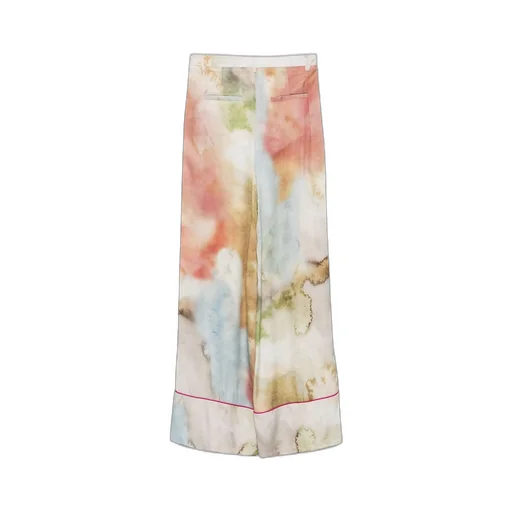 Merci Graphic Print Straight-Leg Trousers