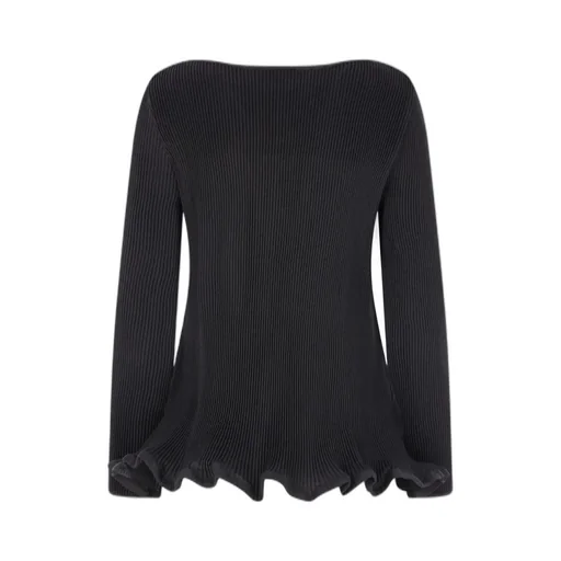 Melitta Baumeister Pleated Zigzag-Hem Knitwear