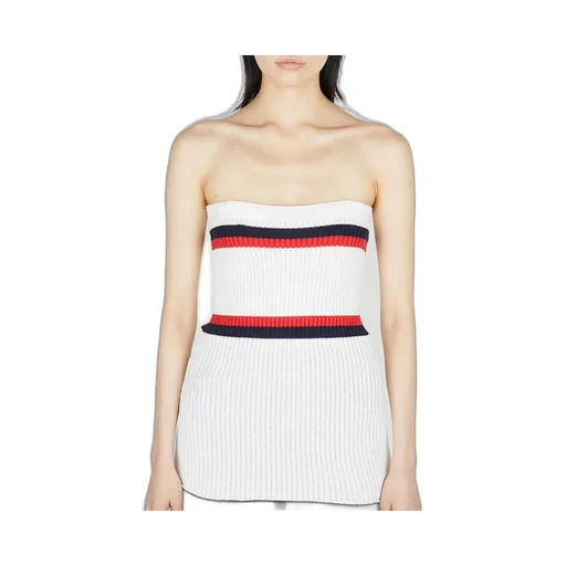 Meryll Rogge Ribbed Stripe-Detail Bustier Top