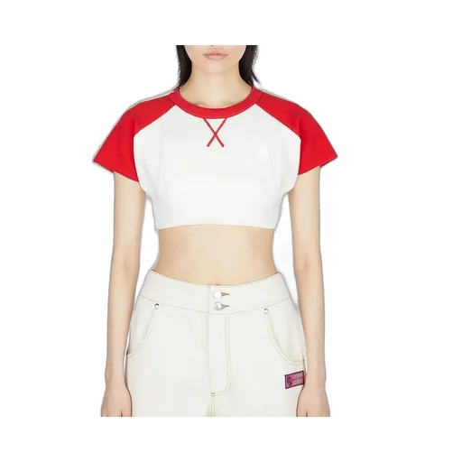 Meryll Rogge Cropped Jersey Baseball Top