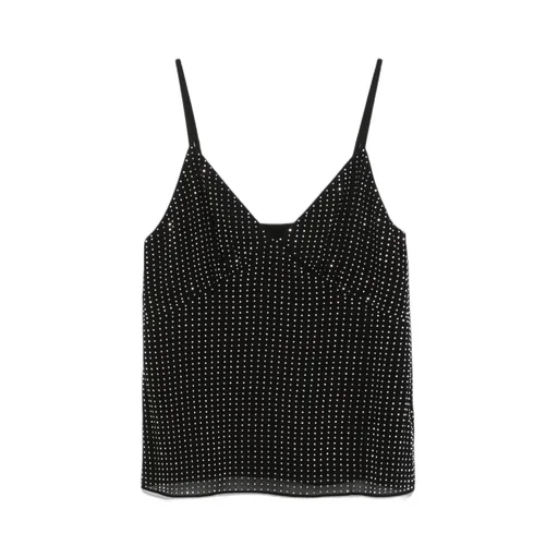 Michael Kors Embellished V-Neck Georgette Top