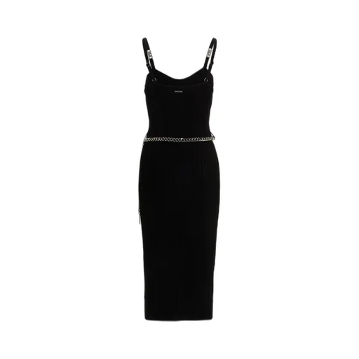 Michael Kors Logo-Belted Stretch Midi Dress