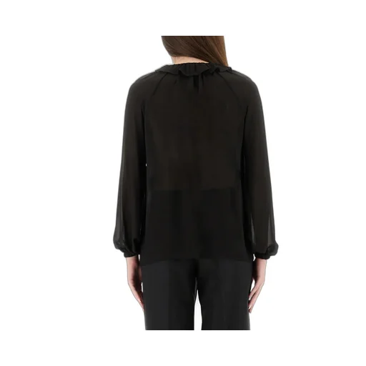 Michael Kors Ruffled-Neck Long Sleeved Blouse