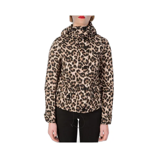 Michael Kors Leopard Printed Hooded Coat