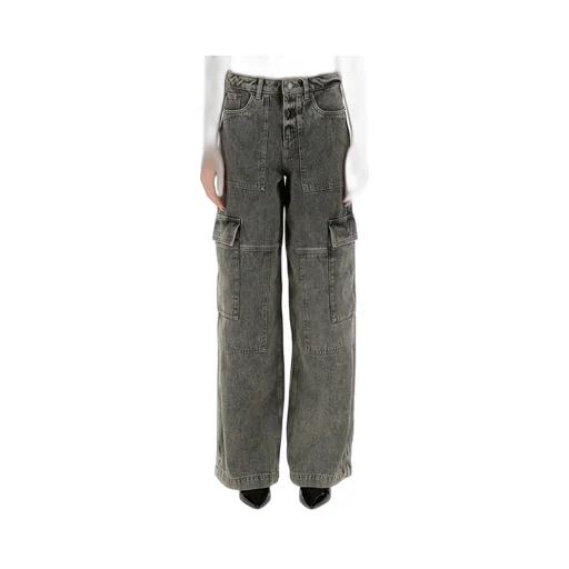 Michael Kors Logo-Embroidered Wide-Leg Cargo Jeans