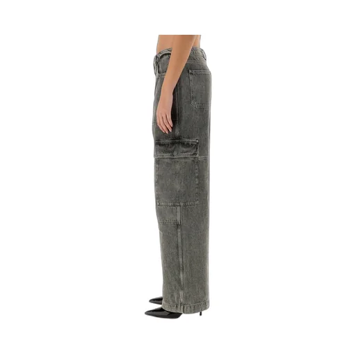 Michael Kors Logo-Embroidered Wide-Leg Cargo Jeans