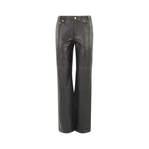 Michael Michael Kors Straight-Leg Leather Pants