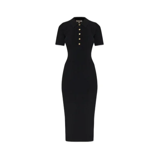 Michael Michael Kors Stretch Knit Polo Midi Dress