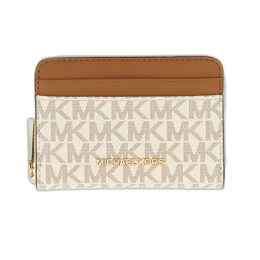 Michael Michael Kors Jet Set Small Signature Logo Zip-Around Card Case