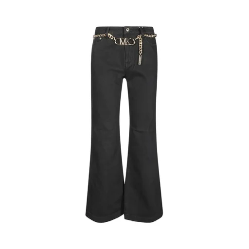 Michael Michael Kors Logo Chain-Belt Flared Jeans