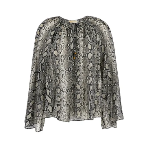 Michael Michael Kors Printed Drawstring Blouse