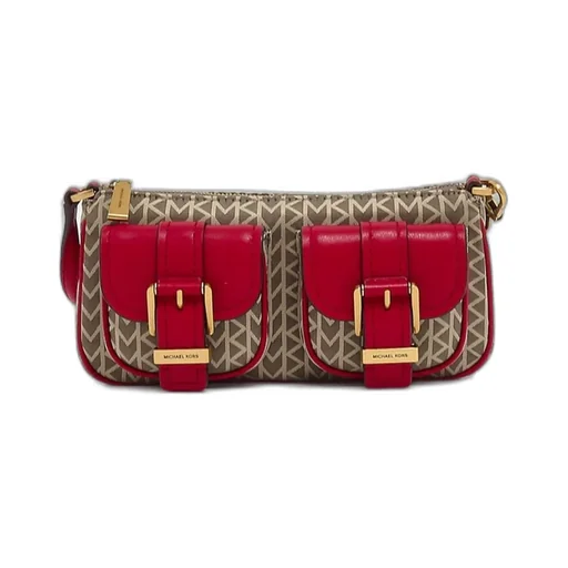 Michael Michael Kors Zoe Small Mk2000 Logo Jacquard Pochette Bag