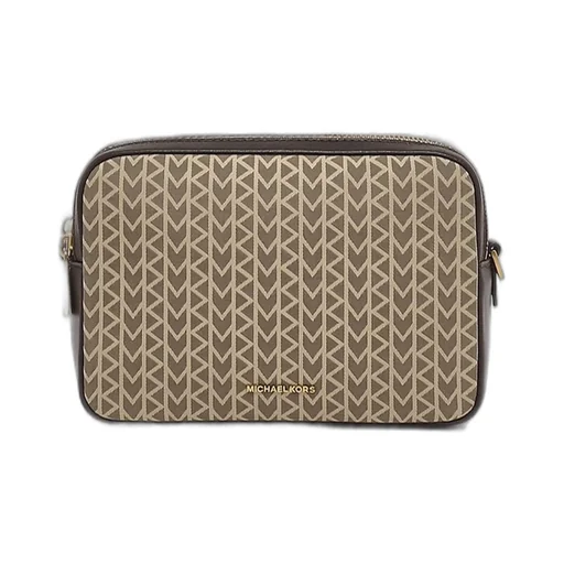 Michael Michael Kors Bryant Medium Mk2000 Logo Jacquard Camera Crossbody Bag