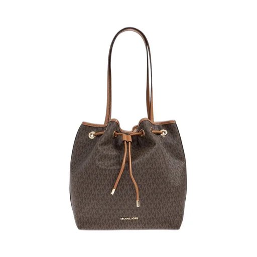 Michael Michael Kors Logo Plaque Drawstring Shoulder Bag