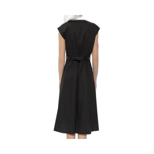 Michael Michael Kors Stretched Poplin Belted Midi Dress