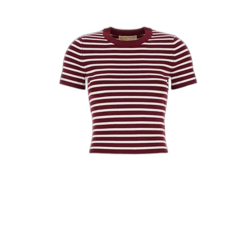 Michael Michael Kors Striped Stretch Knit Short-Sleeve Top