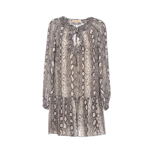 Michael Michael Kors Print Georgette Ruffle Mini Dress