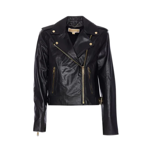 Michael Michael Kors Leather Zip-Detail Moto Jacket
