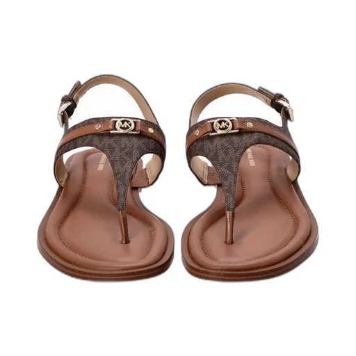 Michael Michael Kors Mandy Signature Logo T-Strap Sandals