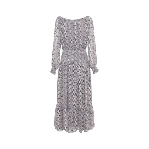 Michael Michael Kors Embossed Georgette Smocked Maxi Dress