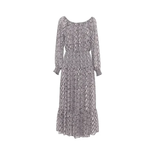 Michael Michael Kors Embossed Georgette Smocked Maxi Dress