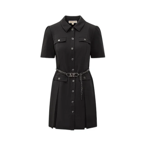 Michael Michael Kors Stretch Crepe Belted Shirtdress