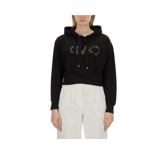 Michael Michael Kors Empire Logo Drawstring Cropped Hoodie