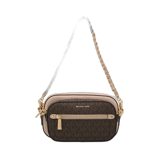 Michael Kors Jet Set Logo Plaque Zip-Up Crossbody Bag