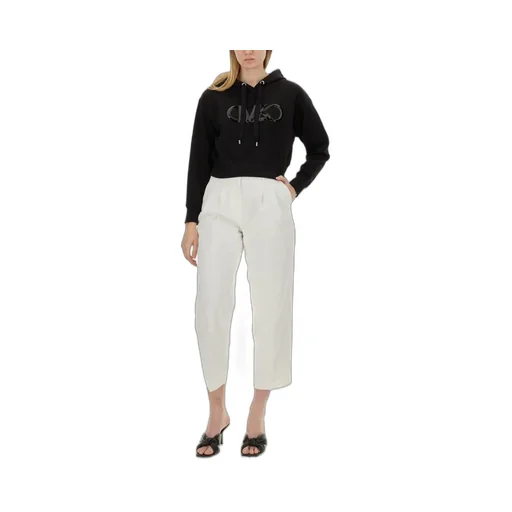 Michael Michael Kors Empire Logo Drawstring Cropped Hoodie