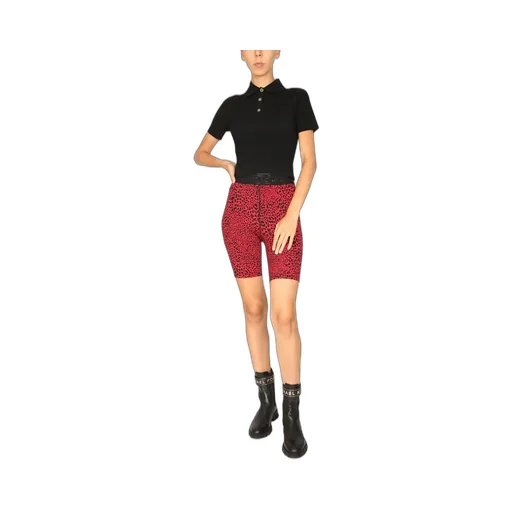 Michael Michael Kors Buttoned Rib Knit Polo Top