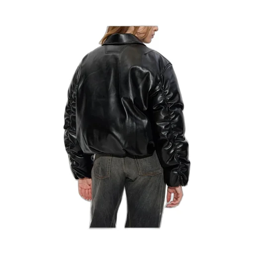 Misbhv Faux Leather Puffer Bomber Jacket