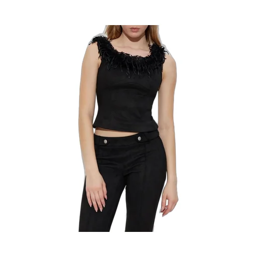 Misbhv Faux Suede Corset Top
