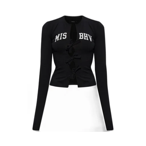 Misbhv Varsity Bows Long Sleeve Top